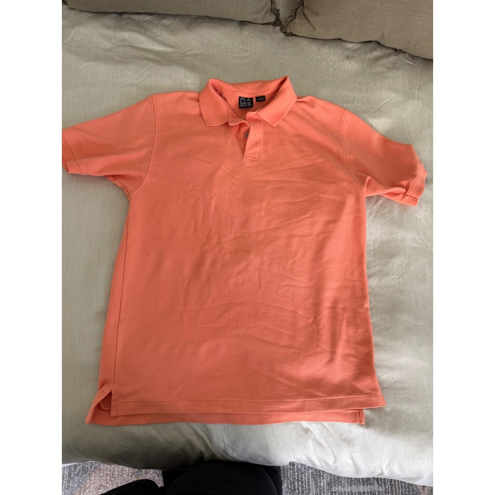 Jos A Bank Traveler Collection Performance Pique Polo Shirt Coral Salmon Men's